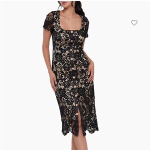 Rachel Parcell Button Down Lace Midi NWT